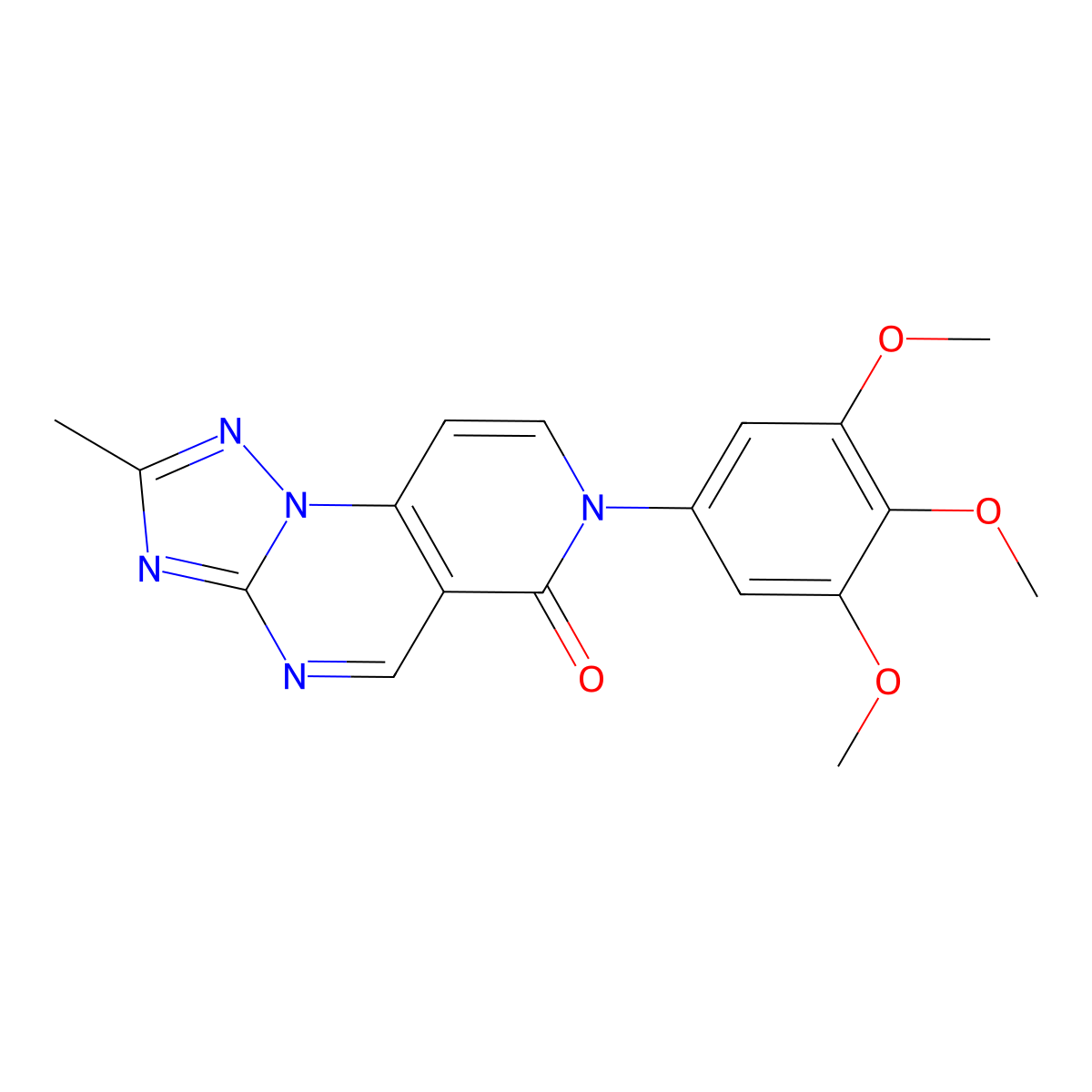 2-methyl-7-(3,4,5-trimethoxyphenyl)pyrido[3,4-e][1,2,4]triazolo[1,5-a]pyrimidin-6(7H)-one molecular structure, CAS 1158625-18-3