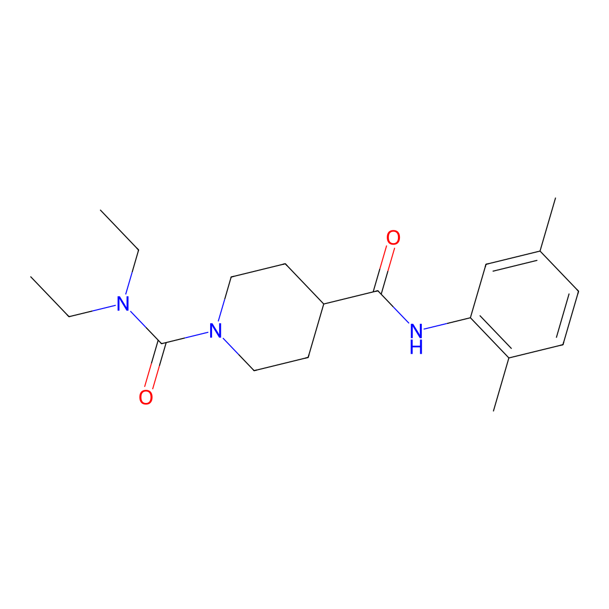 N~4~-(2,5-dimethylphenyl)-N~1~,N~1~-diethylpiperidine-1,4-dicarboxamide molecular structure, CAS 1158626-47-1