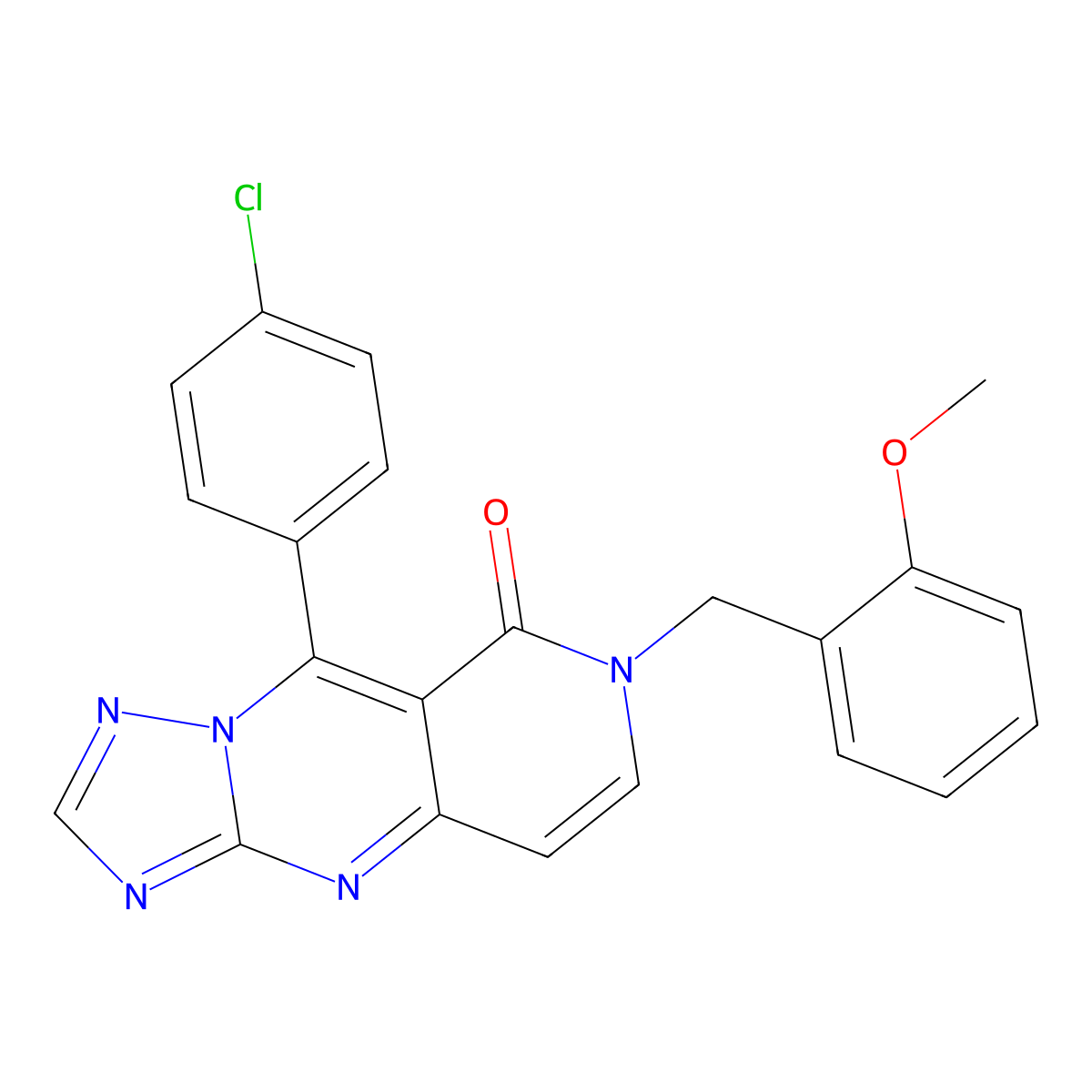 9-(4-chlorophenyl)-7-(2-methoxybenzyl)pyrido[4,3-d][1,2,4]triazolo[1,5-a]pyrimidin-8(7H)-one molecular structure, CAS 1158627-09-8