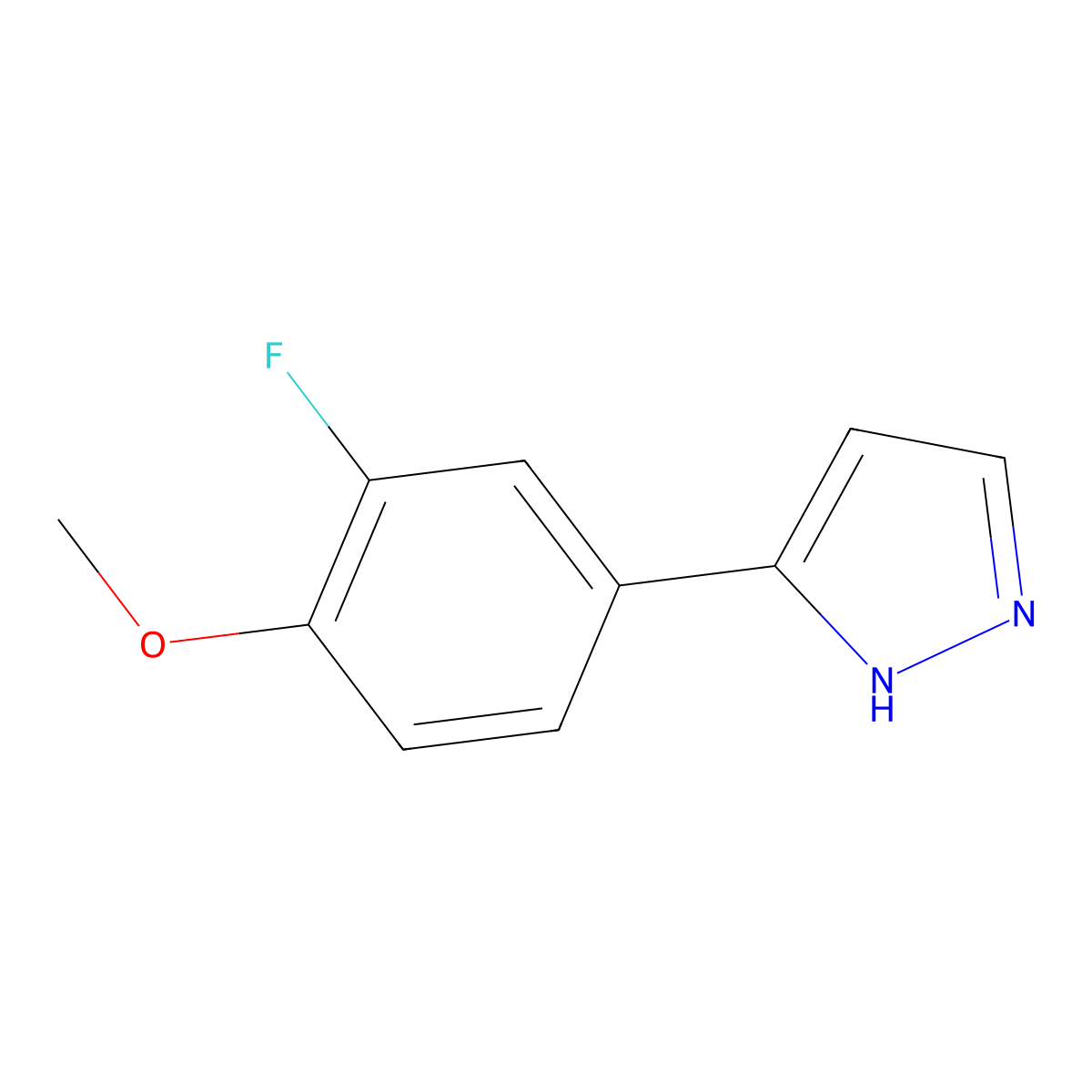 3-(3-fluoro-4-methoxyphenyl)-1H-pyrazole molecular structure, CAS 1158627-31-6