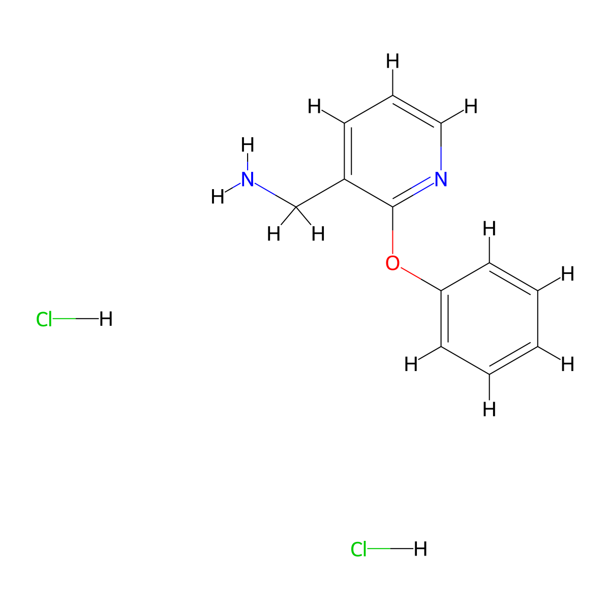 (2-Phenoxypyridin-3-yl)methanamine dihydrochloride molecular structure, CAS 1158627-80-5
