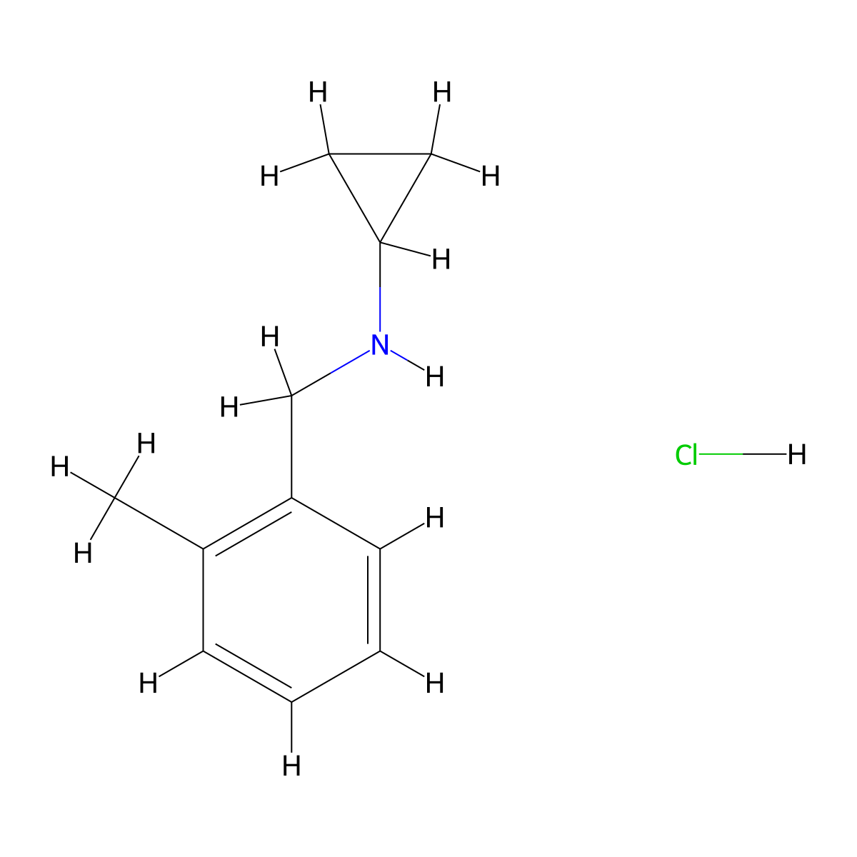 N-[(2-Methylphenyl)methyl]cyclopropanamine hydrochloride molecular structure, CAS 1158627-84-9