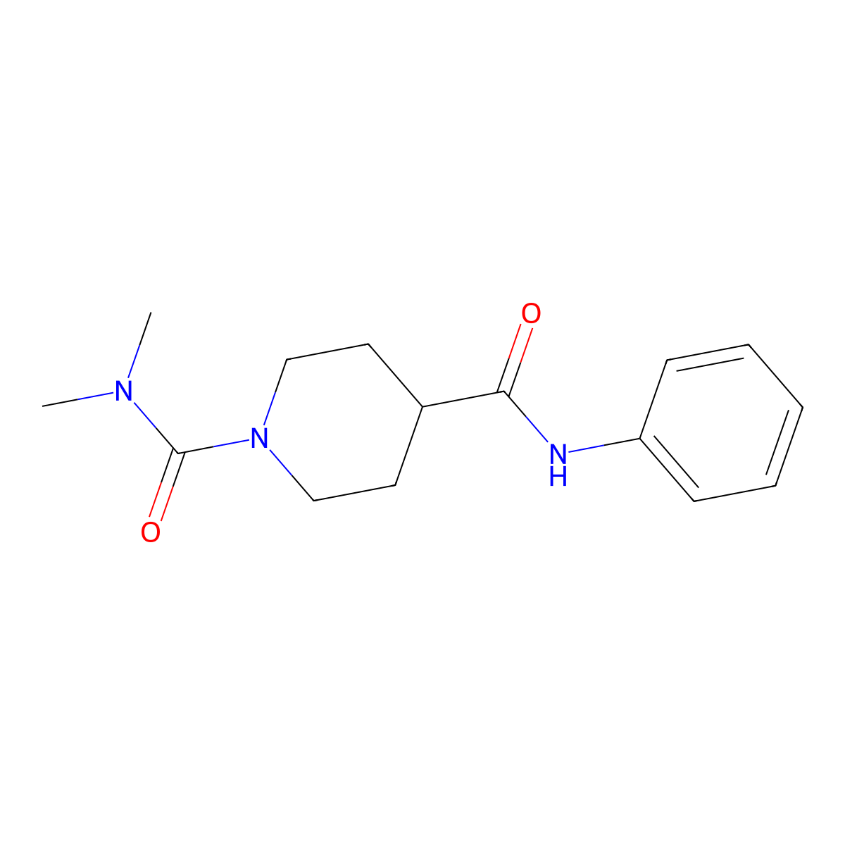 N~1~,N~1~-dimethyl-N~4~-phenylpiperidine-1,4-dicarboxamide molecular structure, CAS 1158628-75-1