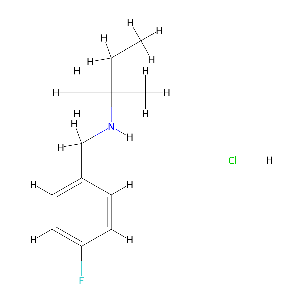 [(4-Fluorophenyl)methyl](2-methylbutan-2-YL)amine hydrochloride molecular structure, CAS 1158628-76-2