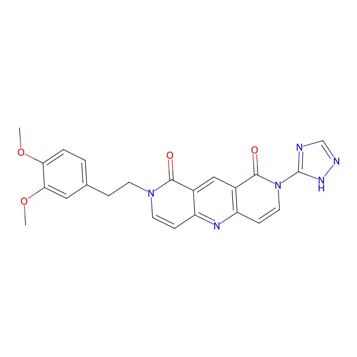 2-(3,4-dimethoxyphenethyl)-8-(1H-1,2,4-triazol-5-yl)pyrido[4,3-b][1,6]naphthyridine-1,9(2H,8H)-dione molecular structure, CAS 1158628-95-5
