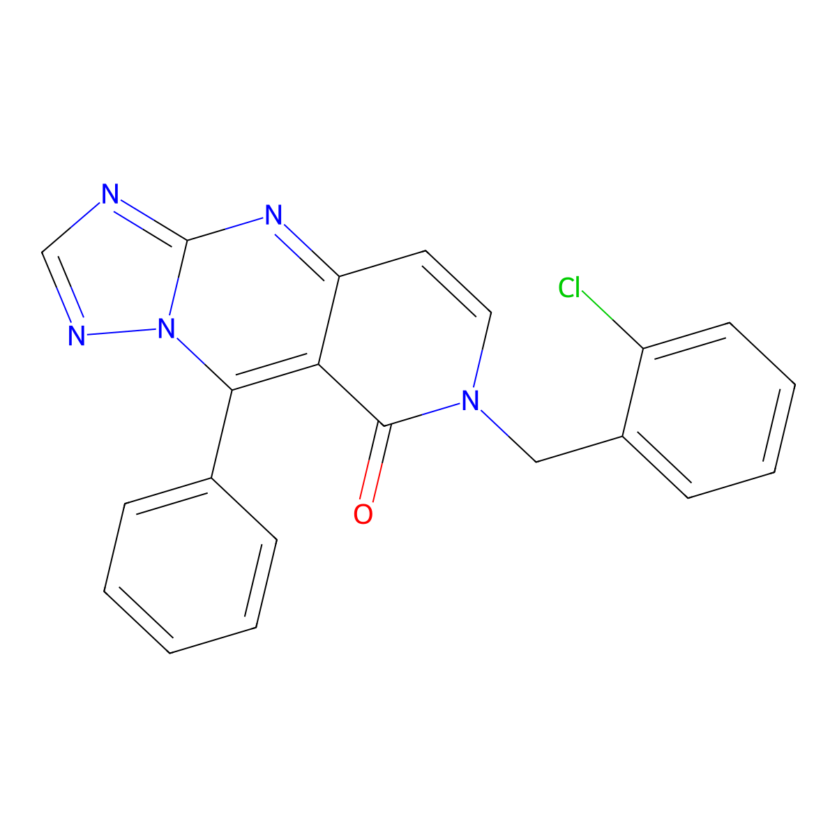 7-(2-chlorobenzyl)-9-phenylpyrido[4,3-d][1,2,4]triazolo[1,5-a]pyrimidin-8(7H)-one molecular structure, CAS 1158630-33-1