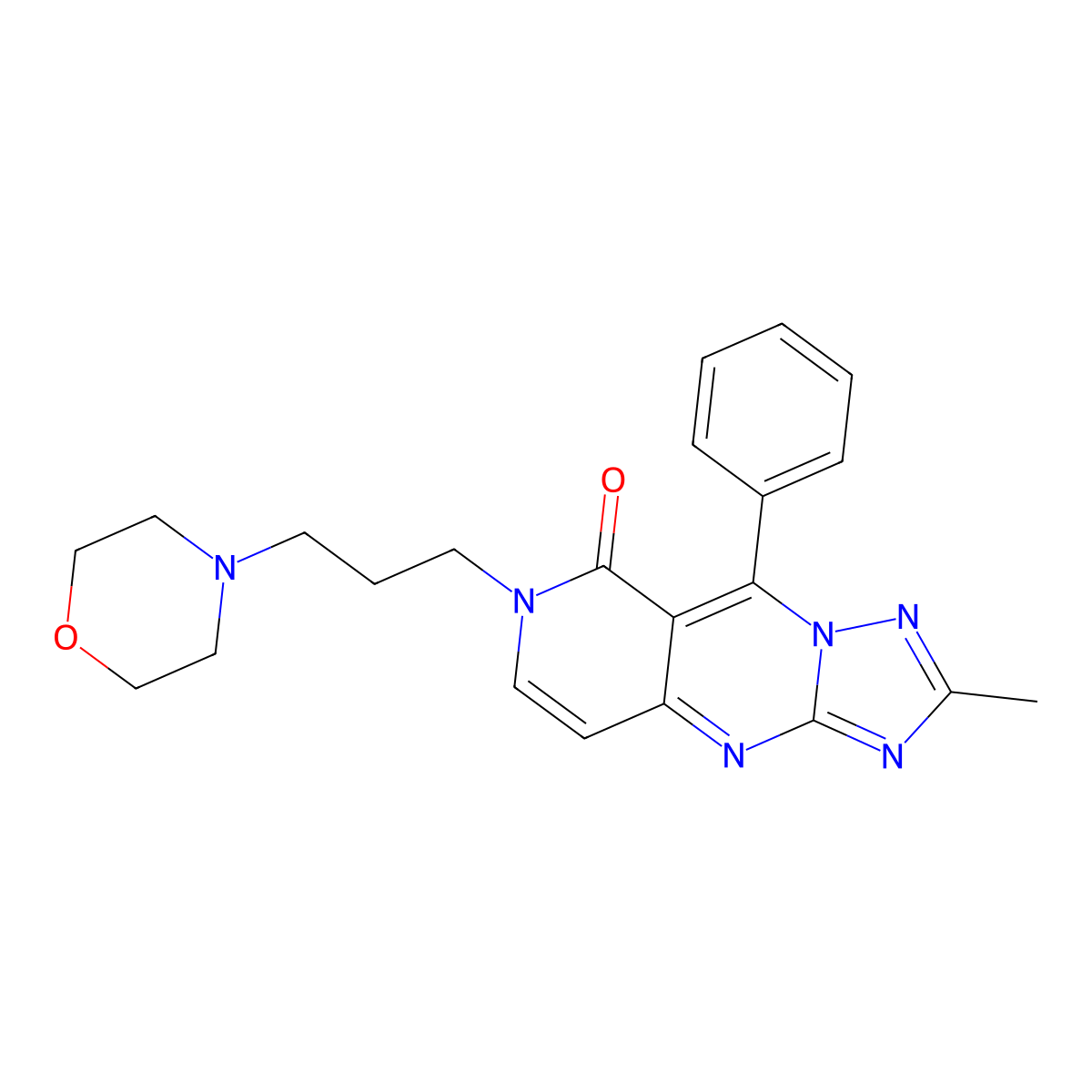 2-methyl-7-(3-morpholinopropyl)-9-phenylpyrido[4,3-d][1,2,4]triazolo[1,5-a]pyrimidin-8(7H)-one molecular structure, CAS 1158630-79-5