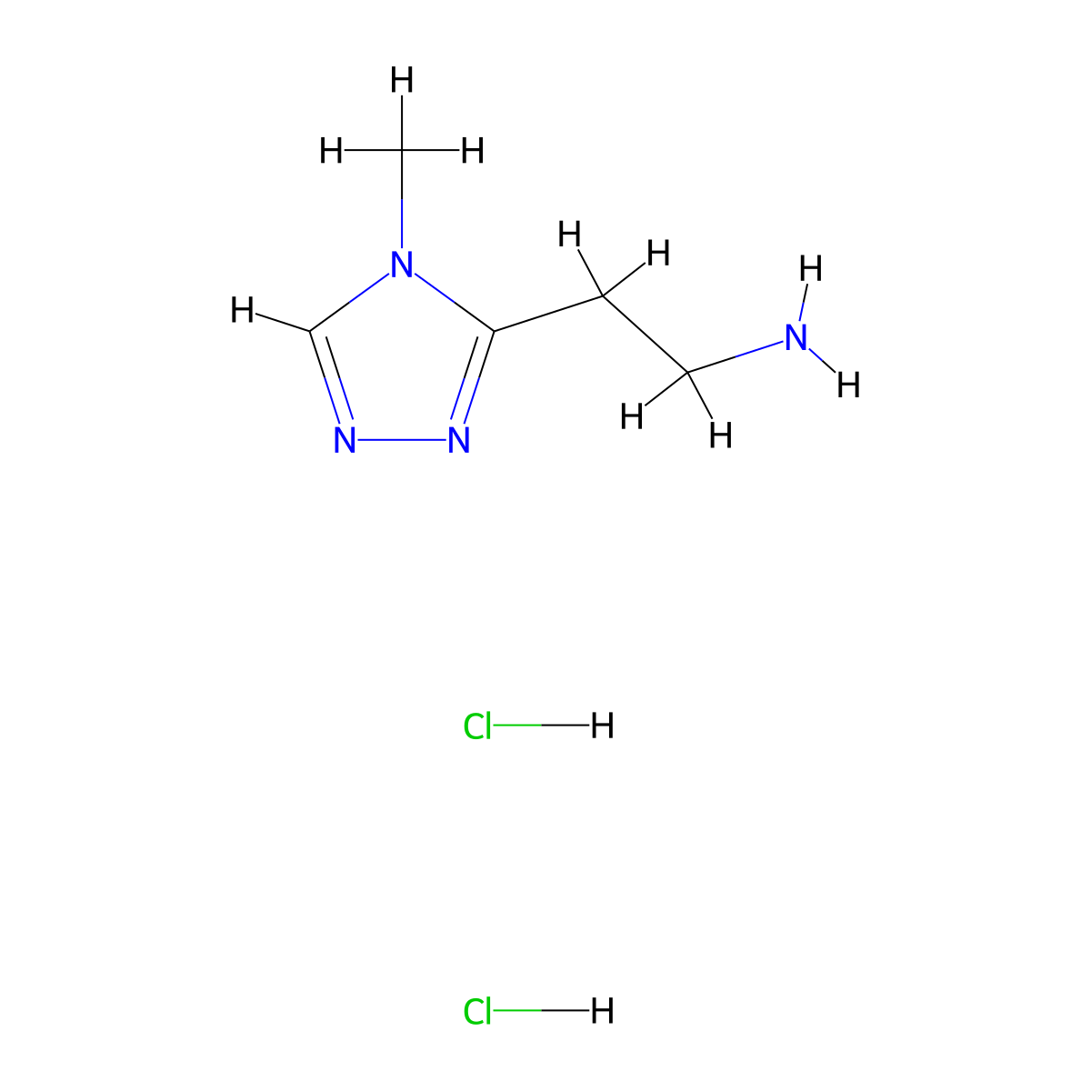 2-(4-Methyl-4H-1,2,4-triazol-3-yl)ethanamine dihydrochloride molecular structure, CAS 1158631-54-9