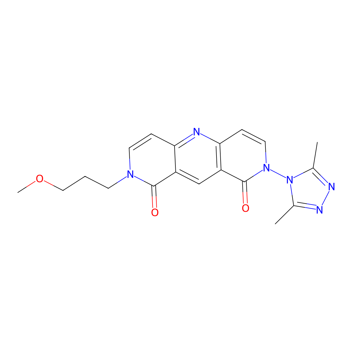 2-(3,5-dimethyl-4H-1,2,4-triazol-4-yl)-8-(3-methoxypropyl)pyrido[4,3-b][1,6]naphthyridine-1,9(2H,8H)-dione molecular structure, CAS 1158632-13-3