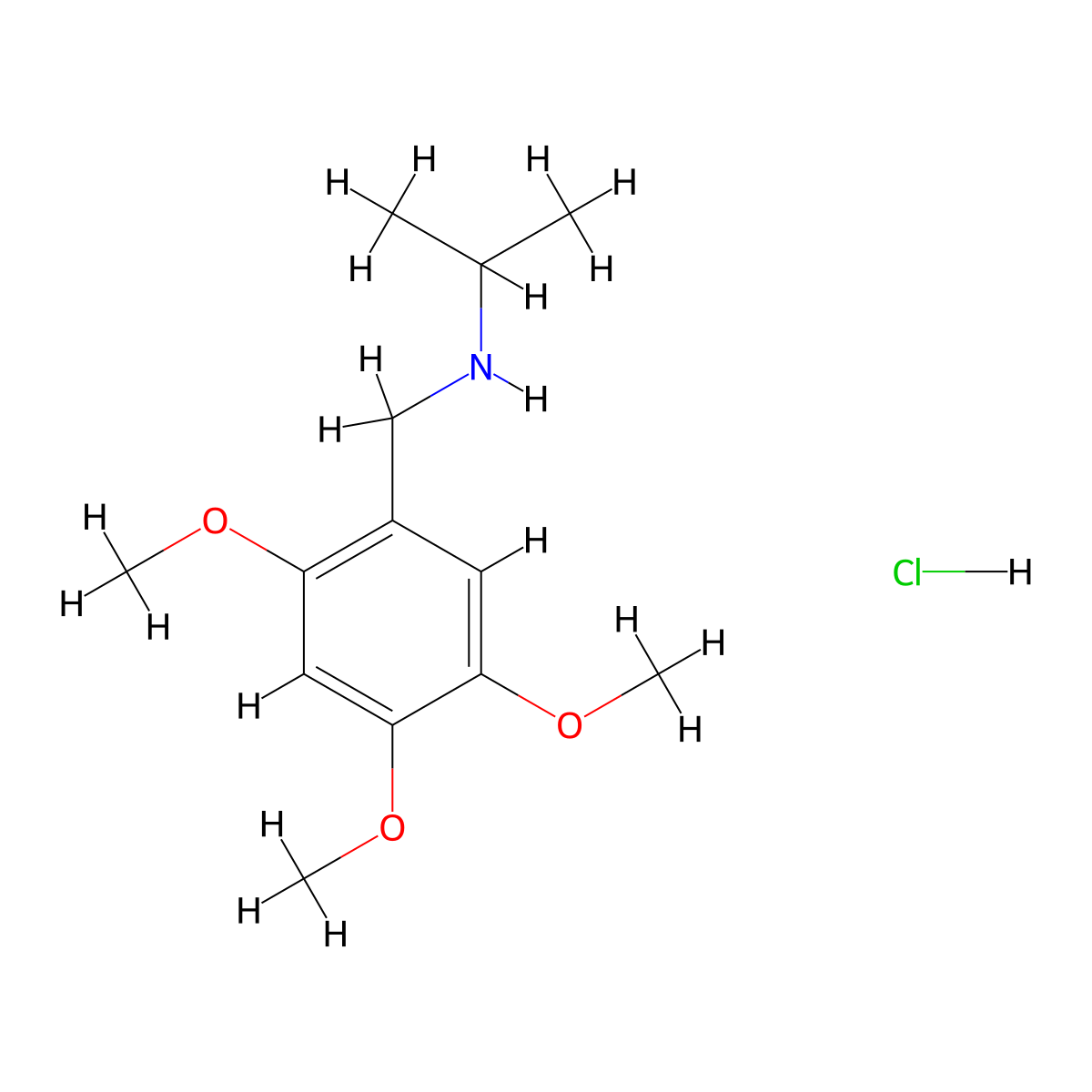(Propan-2-yl)[(2,4,5-trimethoxyphenyl)methyl]amine hydrochloride molecular structure, CAS 1158632-50-8