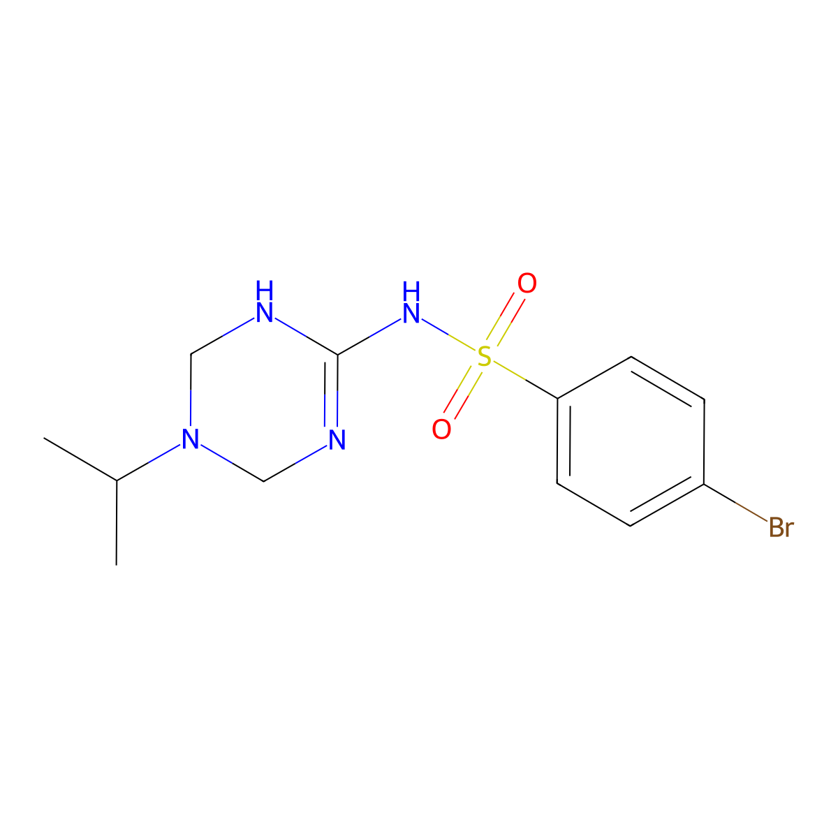 4-bromo-N-[5-(propan-2-yl)-1,4,5,6-tetrahydro-1,3,5-triazin-2-yl]benzenesulfonamide molecular structure, CAS 1158632-51-9