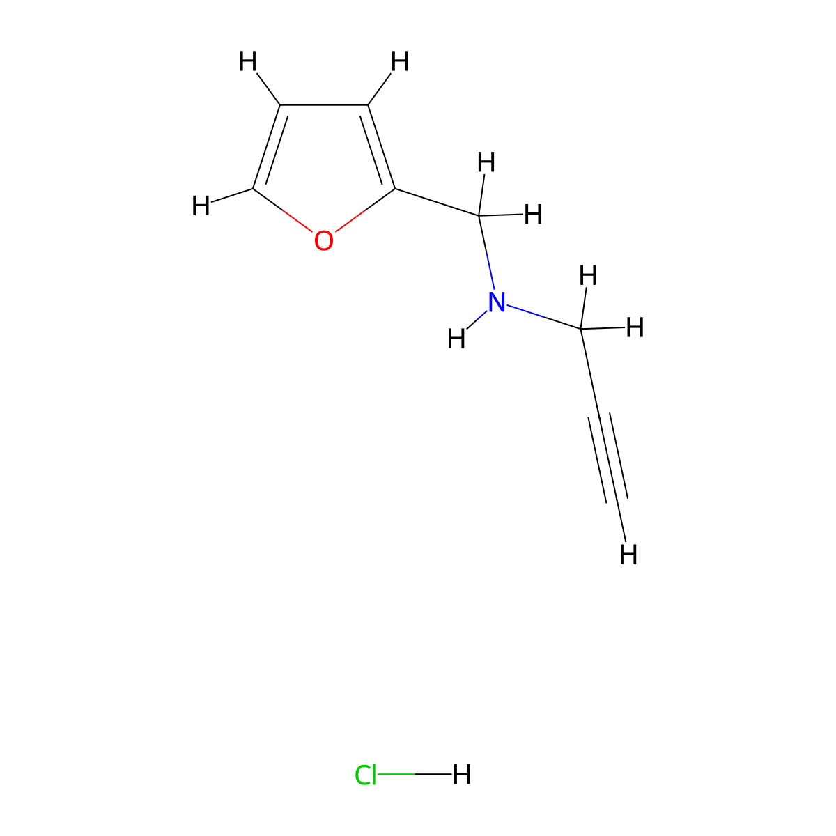 [(Furan-2-yl)methyl](prop-2-yn-1-yl)amine hydrochloride molecular structure, CAS 1158633-14-7