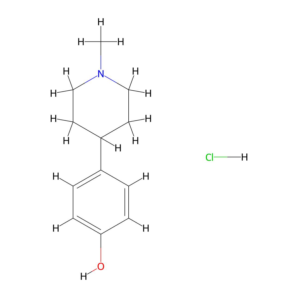 4-(1-Methylpiperidin-4-yl)phenol hydrochloride molecular structure, CAS 1158633-70-5