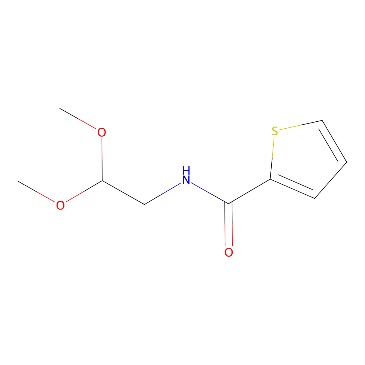 N-(2,2-dimethoxyethyl)thiophene-2-carboxamide molecular structure, CAS 1158635-56-3