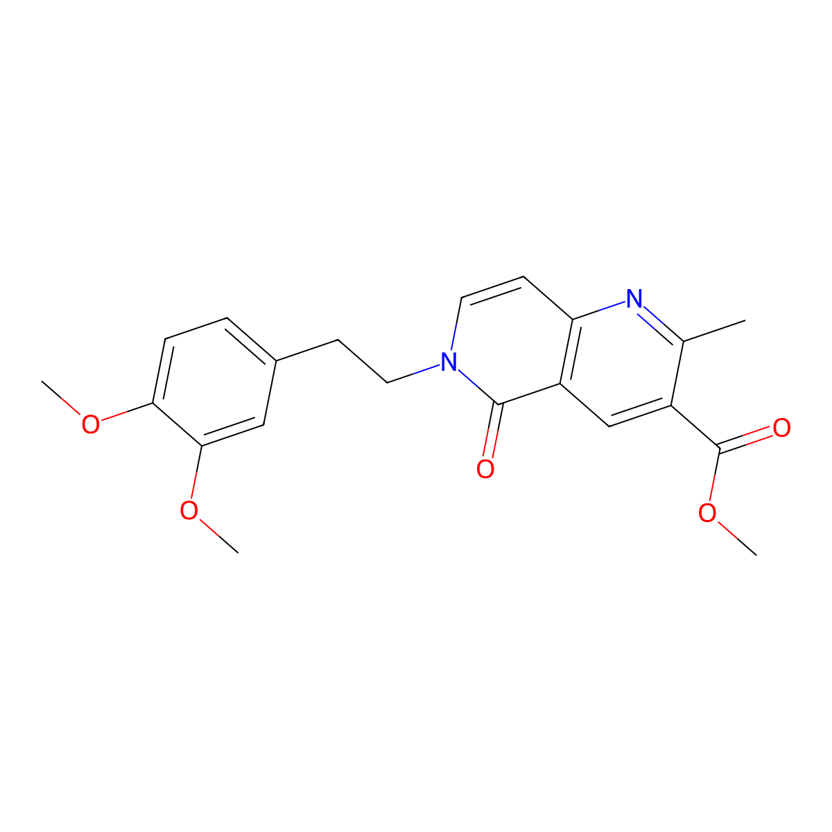 Methyl 6-[2-(3,4-dimethoxyphenyl)ethyl]-2-methyl-5-oxo-5,6-dihydro-1,6-naphthyridine-3-carboxylate molecular structure, CAS 1158637-22-9