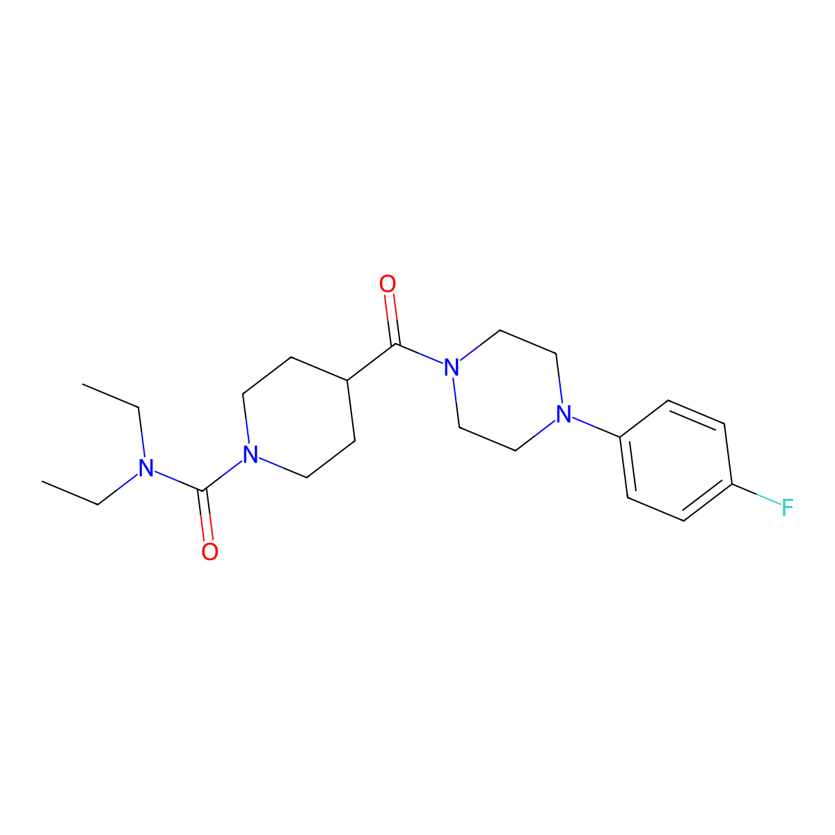 N,N-diethyl-4-{[4-(4-fluorophenyl)piperazin-1-yl]carbonyl}piperidine-1-carboxamide molecular structure, CAS 1158637-51-4
