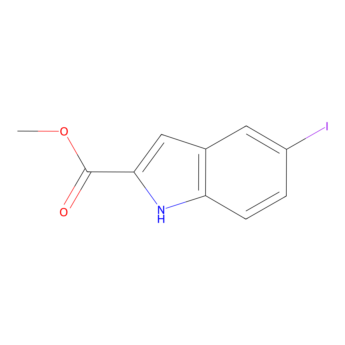 Methyl 5-iodo-1H-indole-2-carboxylate molecular structure, CAS 1158639-24-7