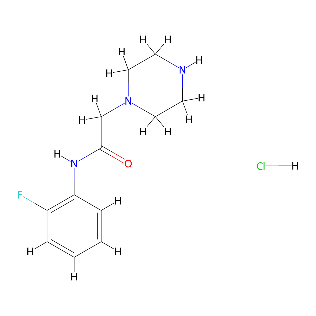 N-(2-fluorophenyl)-2-(piperazin-1-yl)acetamide hydrochloride molecular structure, CAS 1158639-63-4