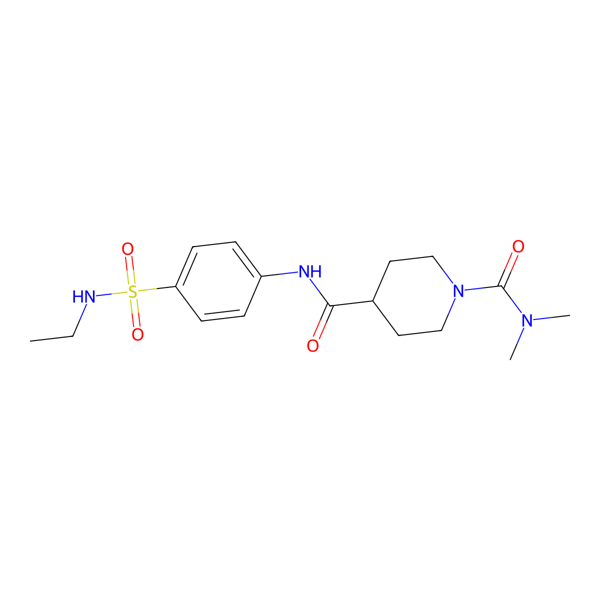 N~4~-[4-(ethylsulfamoyl)phenyl]-N~1~,N~1~-dimethylpiperidine-1,4-dicarboxamide molecular structure, CAS 1158639-98-5