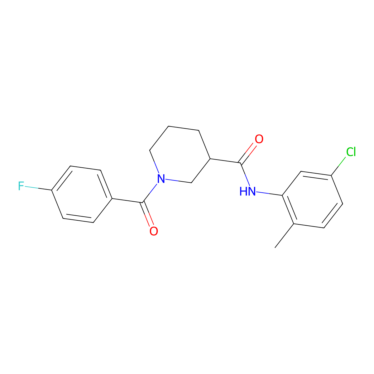 N-(5-Chloro-2-methylphenyl)-1-(4-fluorobenzoyl)piperidine-3-carboxamide molecular structure, CAS 1158643-21-0