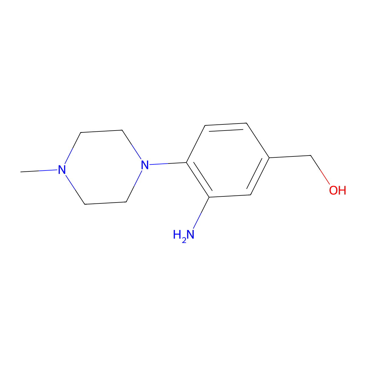 [3-Amino-4-(4-methylpiperazin-1-yl)phenyl]methanol molecular structure, CAS 1158643-48-1