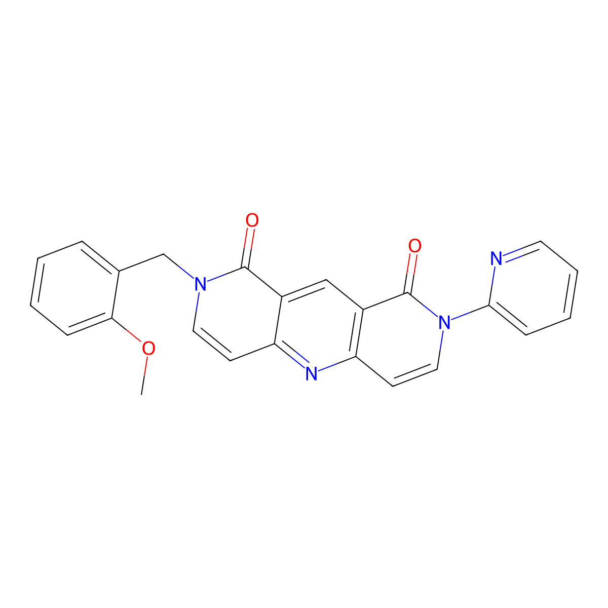 2-(2-methoxybenzyl)-8-(pyridin-2-yl)pyrido[4,3-b][1,6]naphthyridine-1,9(2H,8H)-dione molecular structure, CAS 1158643-64-1