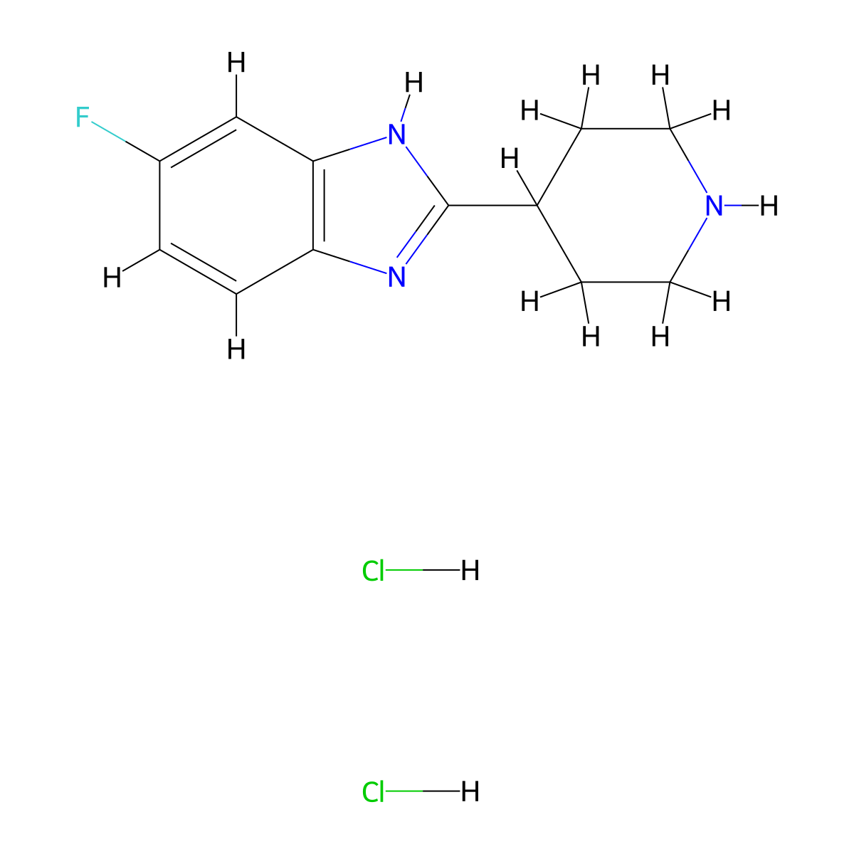 5-Fluoro-2-(4-piperidinyl)-1h-benzimidazole dihydrochloride molecular structure, CAS 1158645-51-2