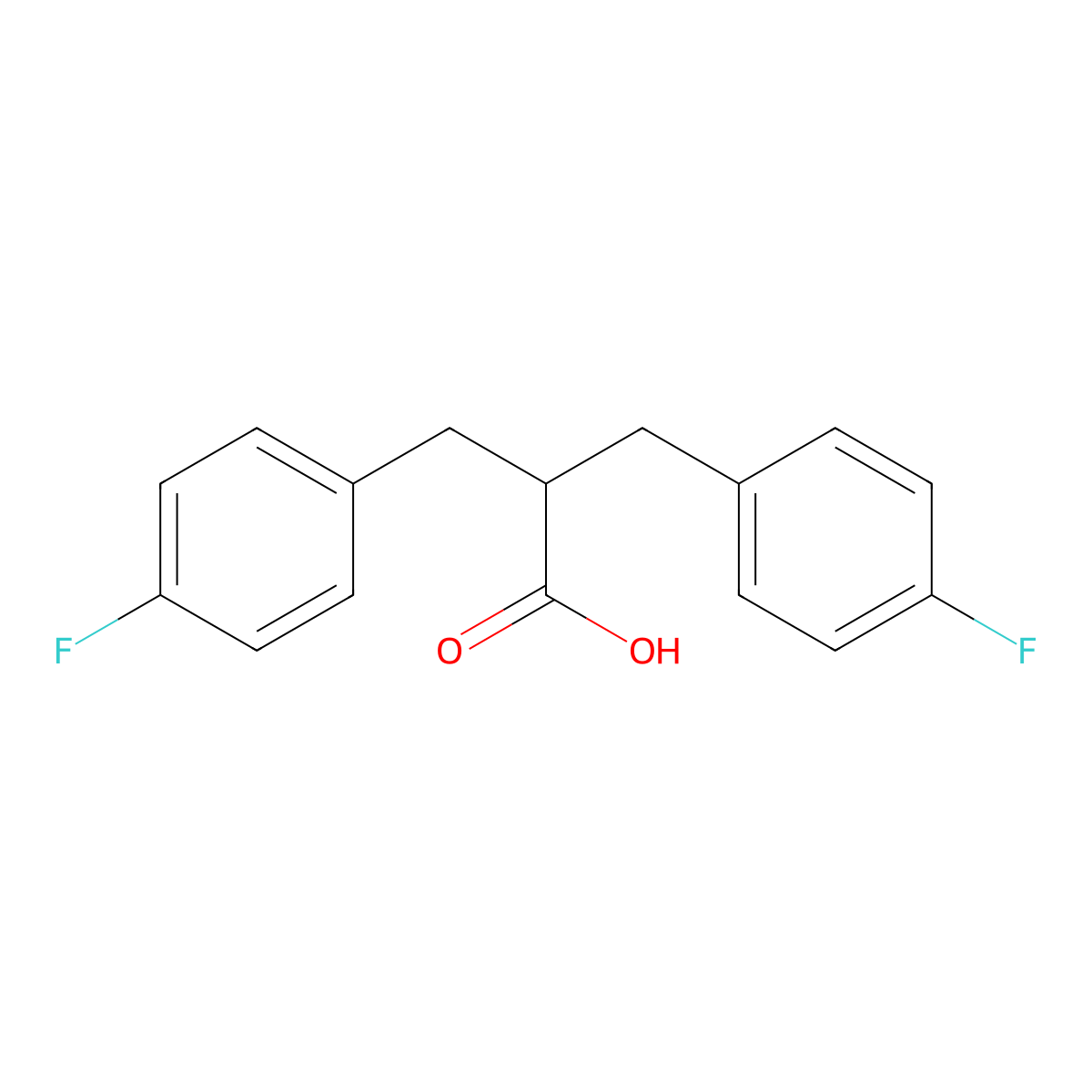 2-(4-Fluorobenzyl)-3-(4-fluorophenyl)propanoic acid molecular structure, CAS 115865-14-0