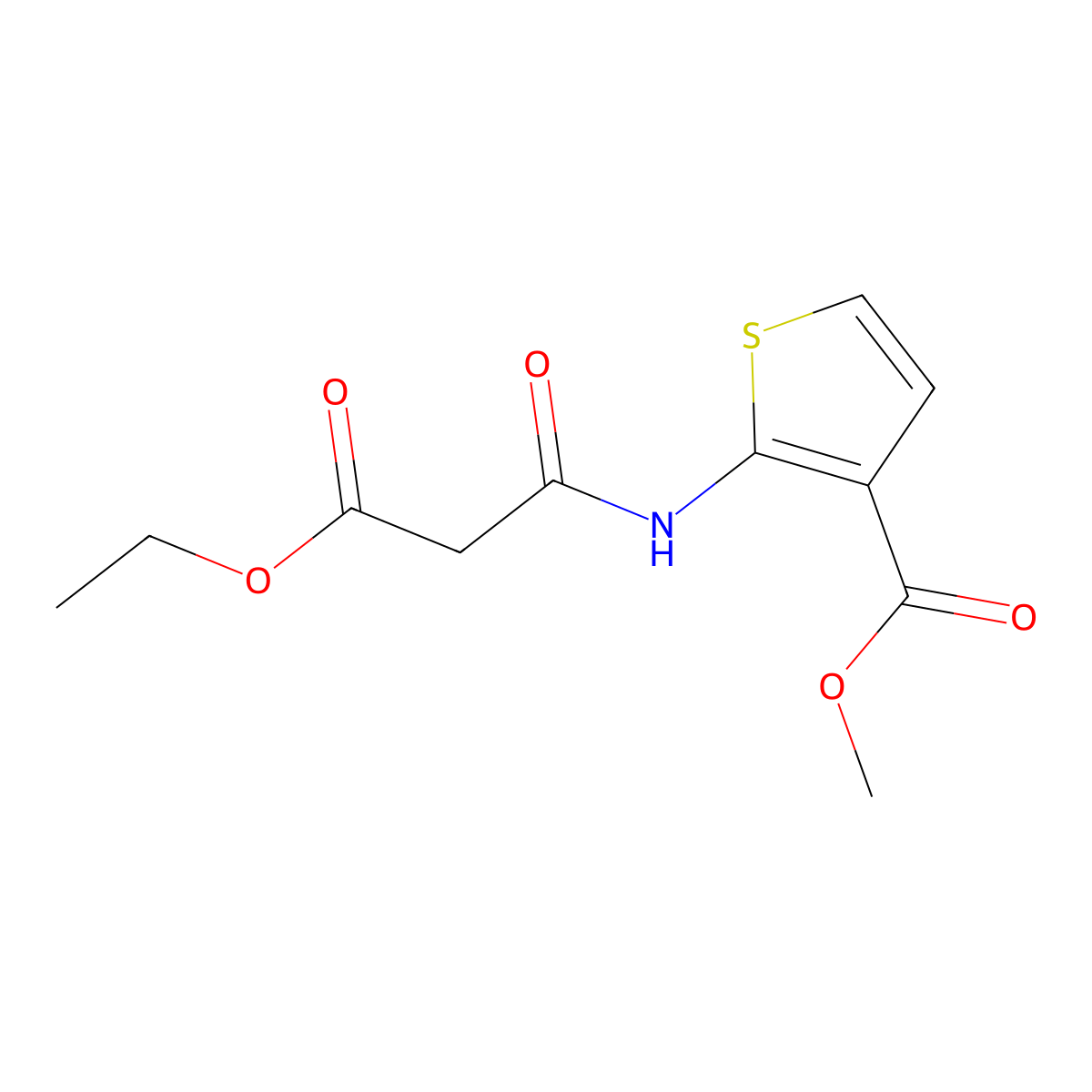 Methyl 2-(3-ethoxy-3-oxopropanamido)thiophene-3-carboxylate molecular structure, CAS 1158651-78-5