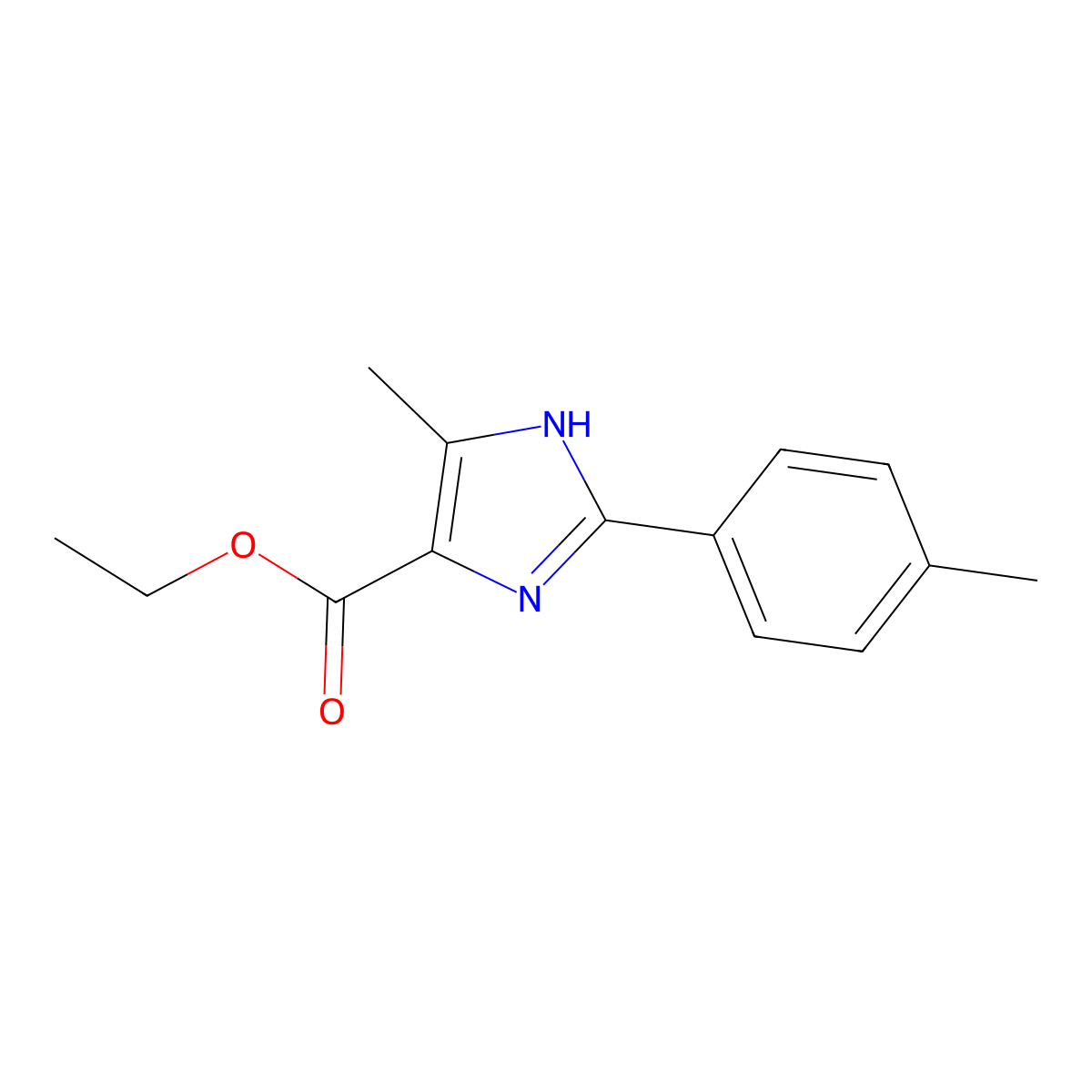 ethyl 5-methyl-2-(4-methylphenyl)-1H-imidazole-4-carboxylate molecular structure, CAS 115868-55-8