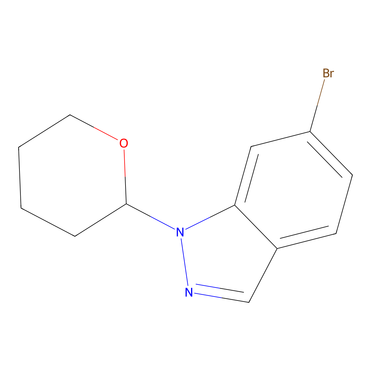 6-bromo-1-(oxan-2-yl)-1H-indazole molecular structure, CAS 1158680-88-6