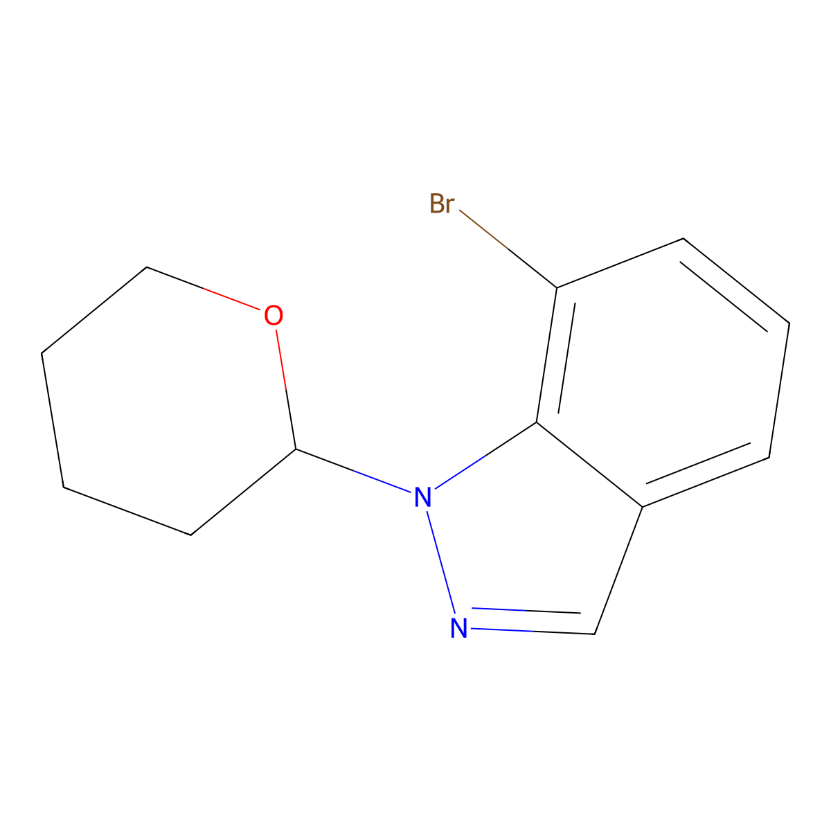 7-Bromo-1-(tetrahydro-2H-pyran-2-yl)-1H-indazole molecular structure, CAS 1158680-89-7
