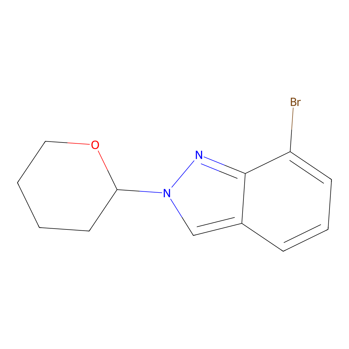 7-bromo-2-(oxan-2-yl)-2H-indazole molecular structure, CAS 1158680-90-0