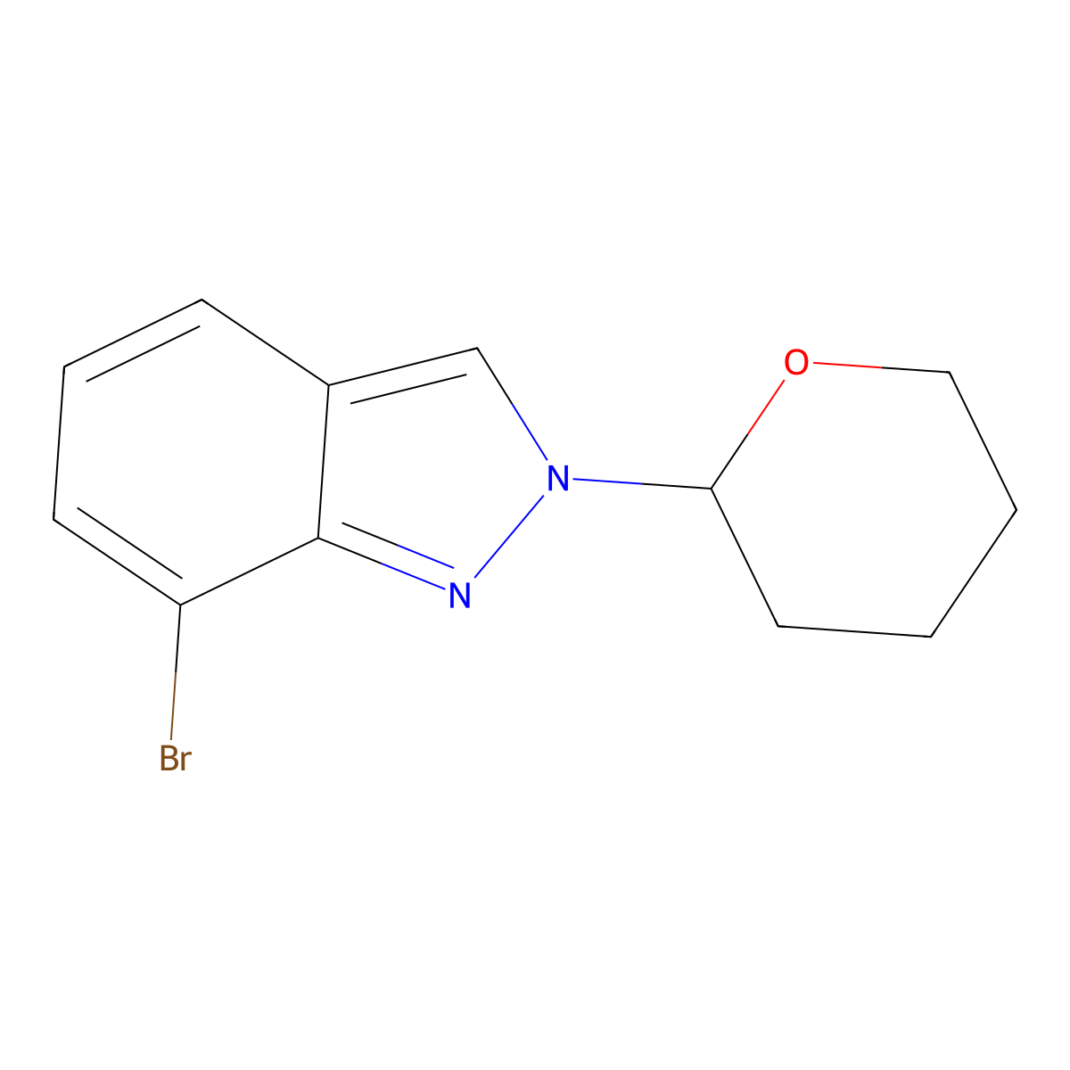 7-bromo-2-(oxan-2-yl)-2H-indazole molecular structure, CAS 1158680-90-0