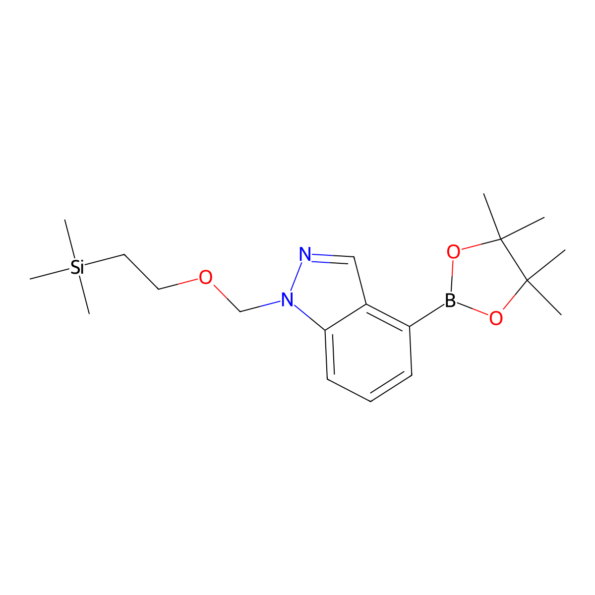 4-(4,4,5,5-Tetramethyl-1,3,2-dioxaborolan-2-yl)-1-((2-(trimethylsilyl)ethoxy)methyl)-1H-indazole molecular structure, CAS 1158680-92-2