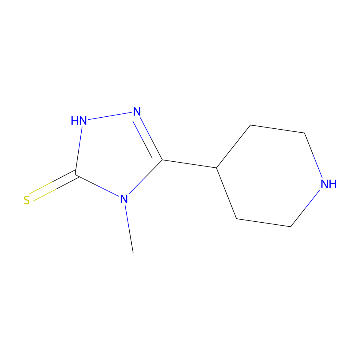 4-methyl-5-(piperidin-4-yl)-4H-1,2,4-triazole-3-thiol molecular structure, CAS 1158682-62-2
