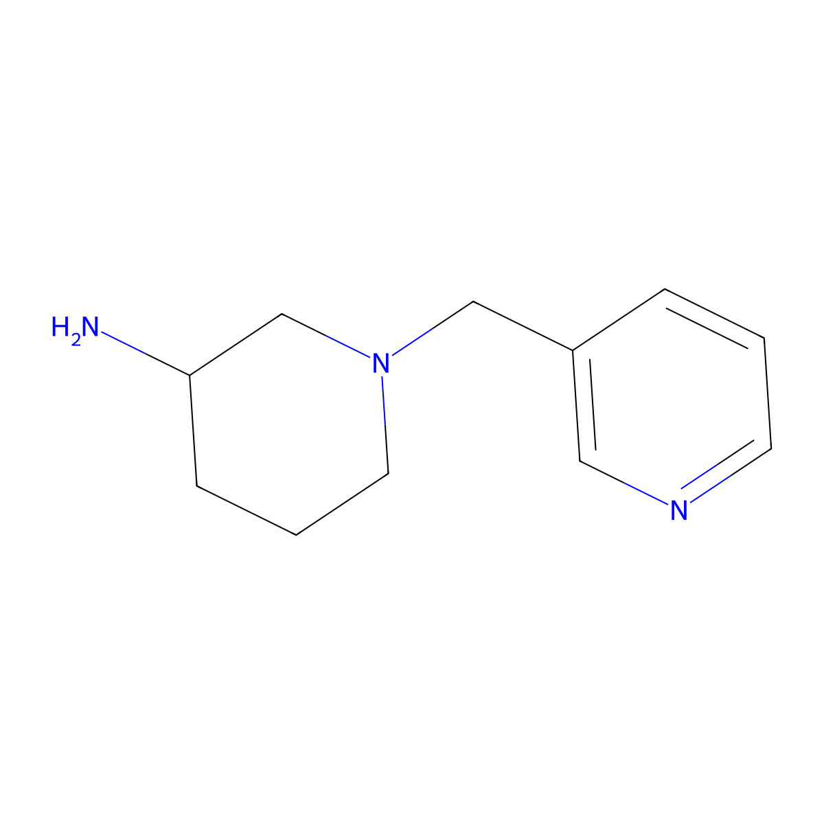 1-(Pyridin-3-ylmethyl)piperidin-3-amine molecular structure, CAS 1158689-23-6