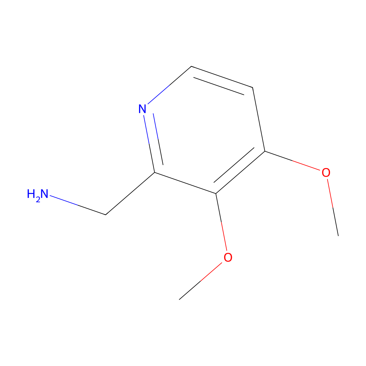 (3,4-Dimethoxypyridin-2-yl)methanamine molecular structure, CAS 1158696-30-0