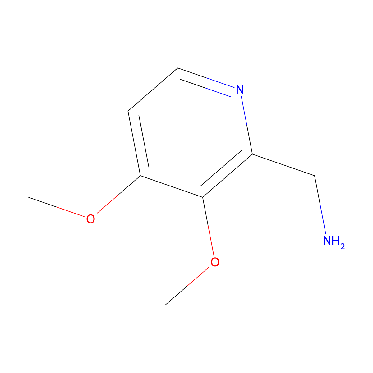 (3,4-Dimethoxypyridin-2-yl)methanamine molecular structure, CAS 1158696-30-0