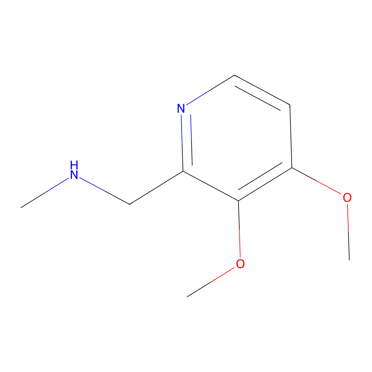 1-(3,4-dimethoxypyridin-2-yl)-N-methylmethanamine molecular structure, CAS 1158698-95-3