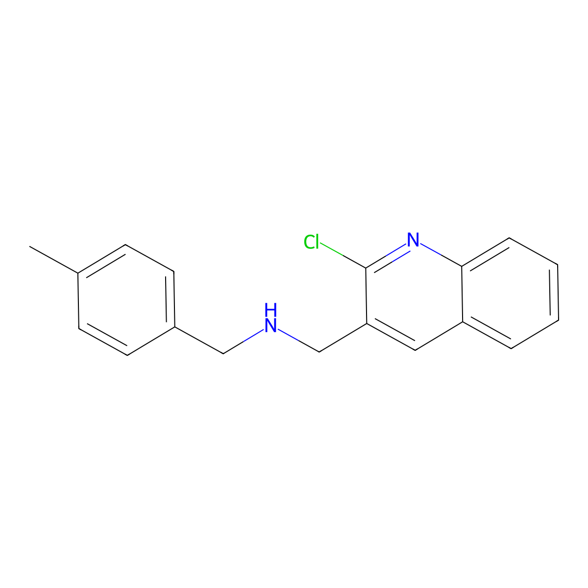 [(2-Chloroquinolin-3-yl)methyl][(4-methylphenyl)methyl]amine molecular structure, CAS 1158707-47-1