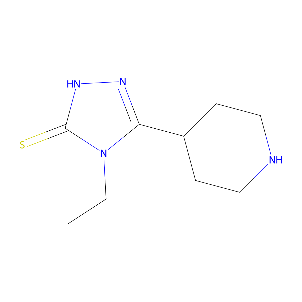 4-ethyl-5-(piperidin-4-yl)-4H-1,2,4-triazole-3-thiol molecular structure, CAS 1158708-56-5