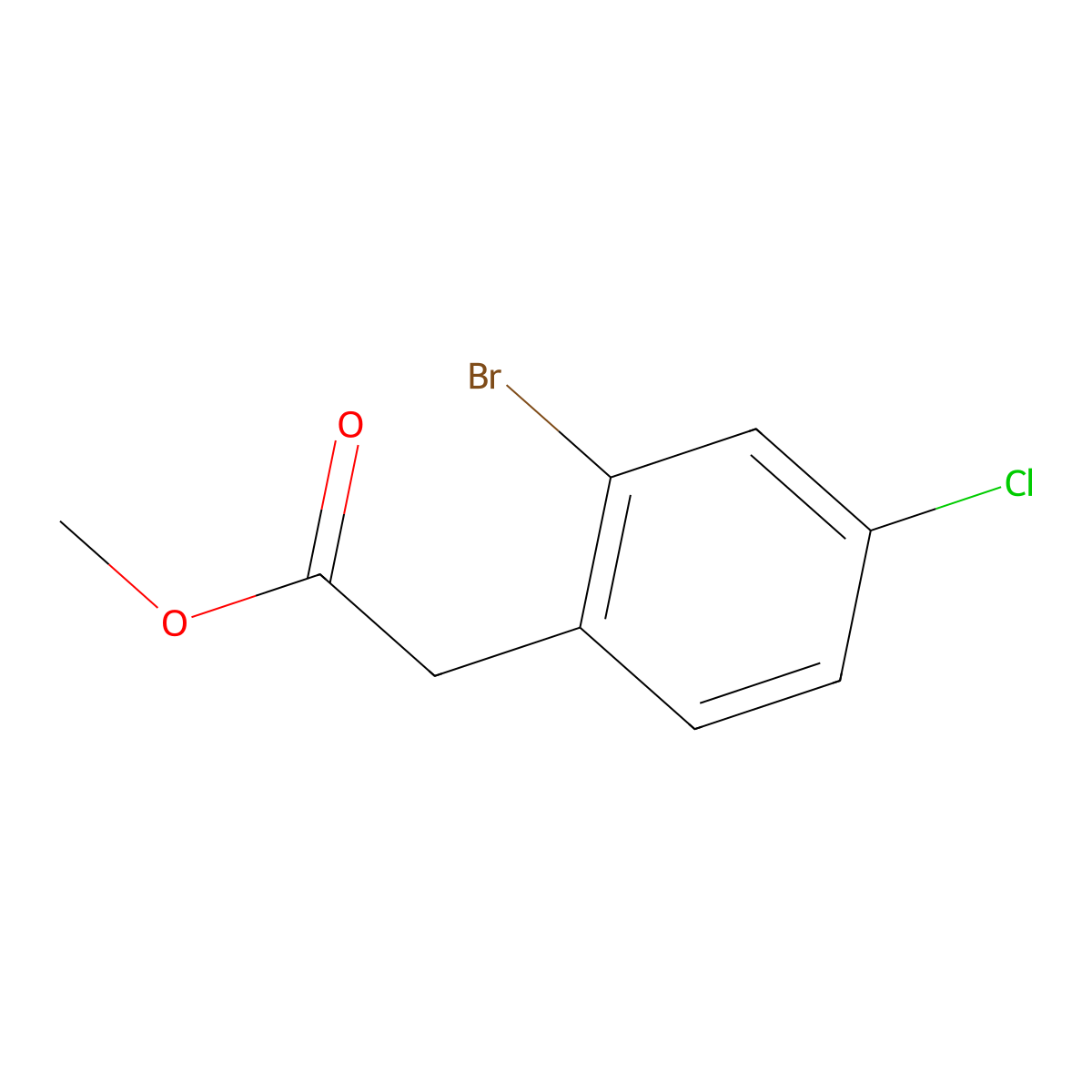 Methyl 2-(2-bromo-4-chlorophenyl)acetate molecular structure, CAS 115871-49-3