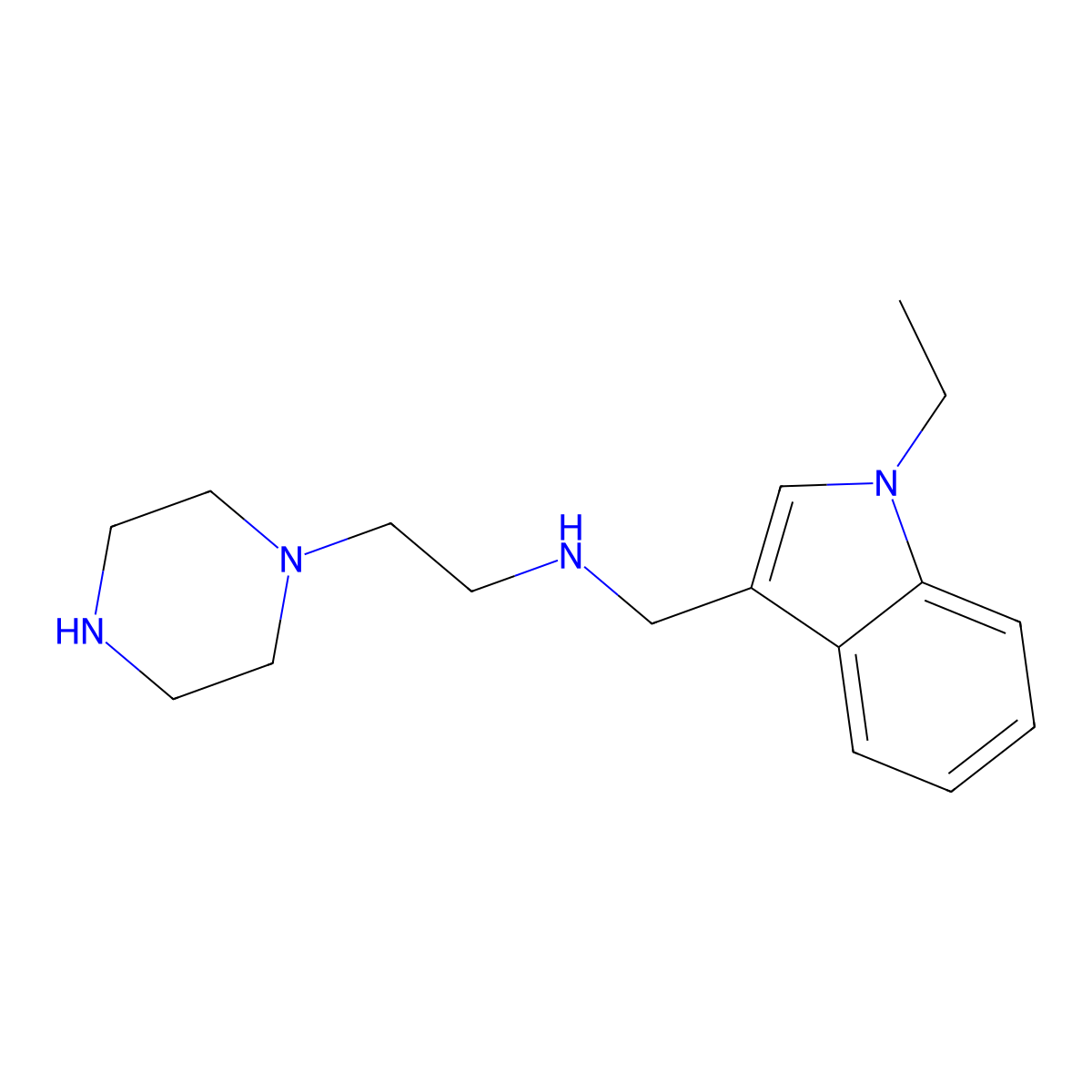 N-[(1-ethyl-1H-indol-3-yl)methyl]-2-(piperazin-1-yl)ethanamine molecular structure, CAS 1158710-38-3