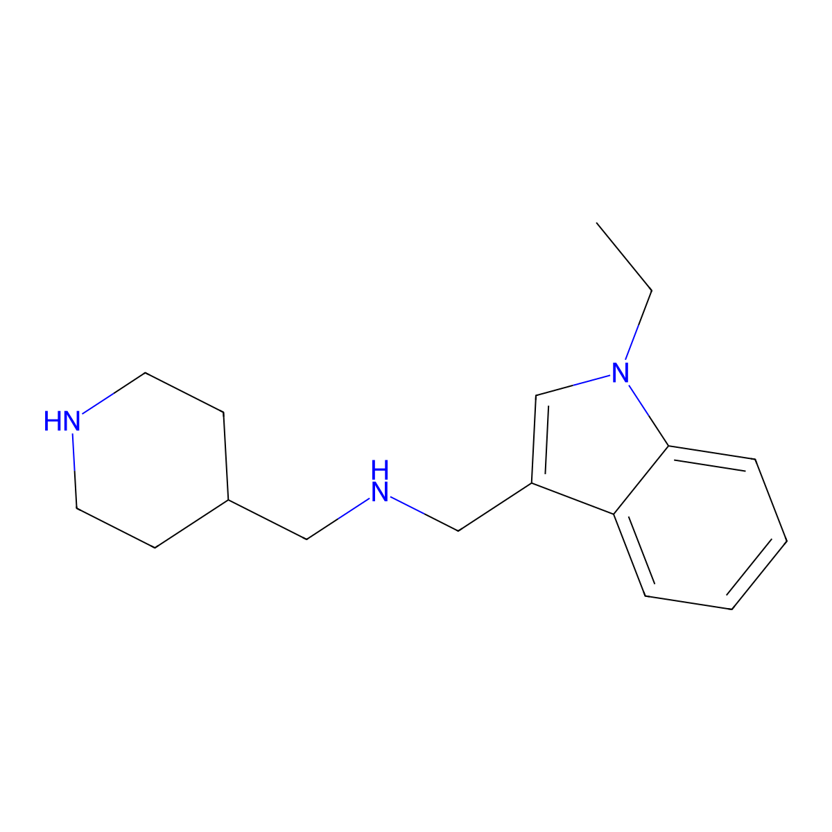 1-(1-ethyl-1H-indol-3-yl)-N-(piperidin-4-ylmethyl)methanamine molecular structure, CAS 1158711-02-4