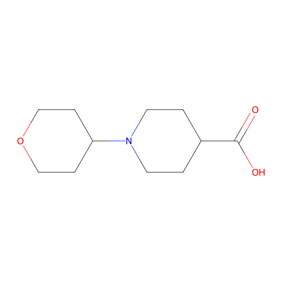 1-Tetrahydro-2H-pyran-4-ylpiperidine-4-carboxylic acid molecular structure, CAS 1158712-36-7