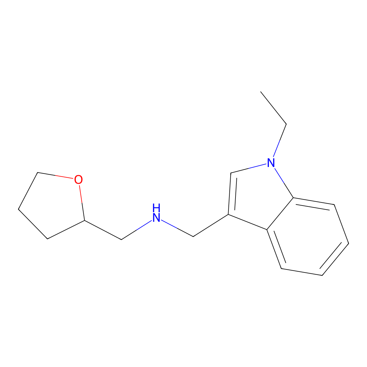 1-(1-ethyl-1H-indol-3-yl)-N-(tetrahydrofuran-2-ylmethyl)methanamine molecular structure, CAS 1158712-47-0
