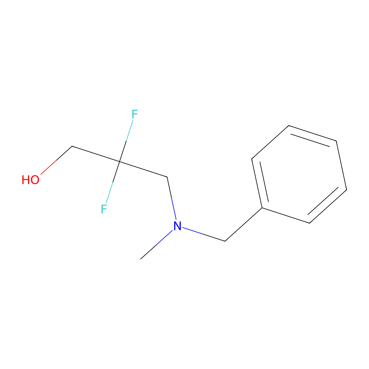 3-(Benzyl(methyl)amino)-2,2-difluoropropan-1-ol molecular structure, CAS 1158721-57-3