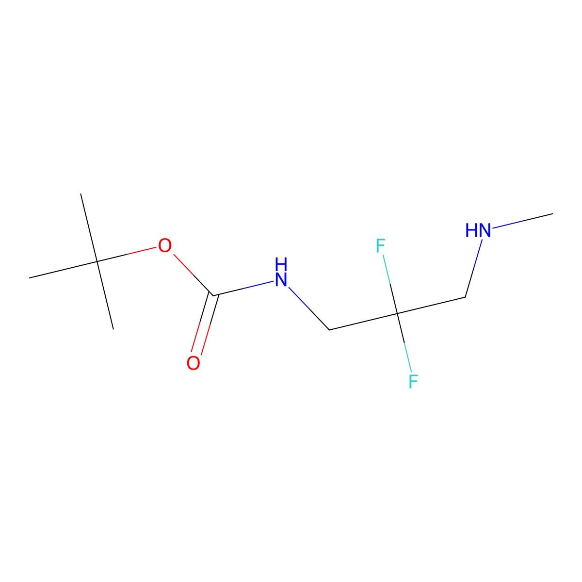 tert-butyl N-[2,2-difluoro-3-(methylamino)propyl]carbamate molecular structure, CAS 1158721-63-1