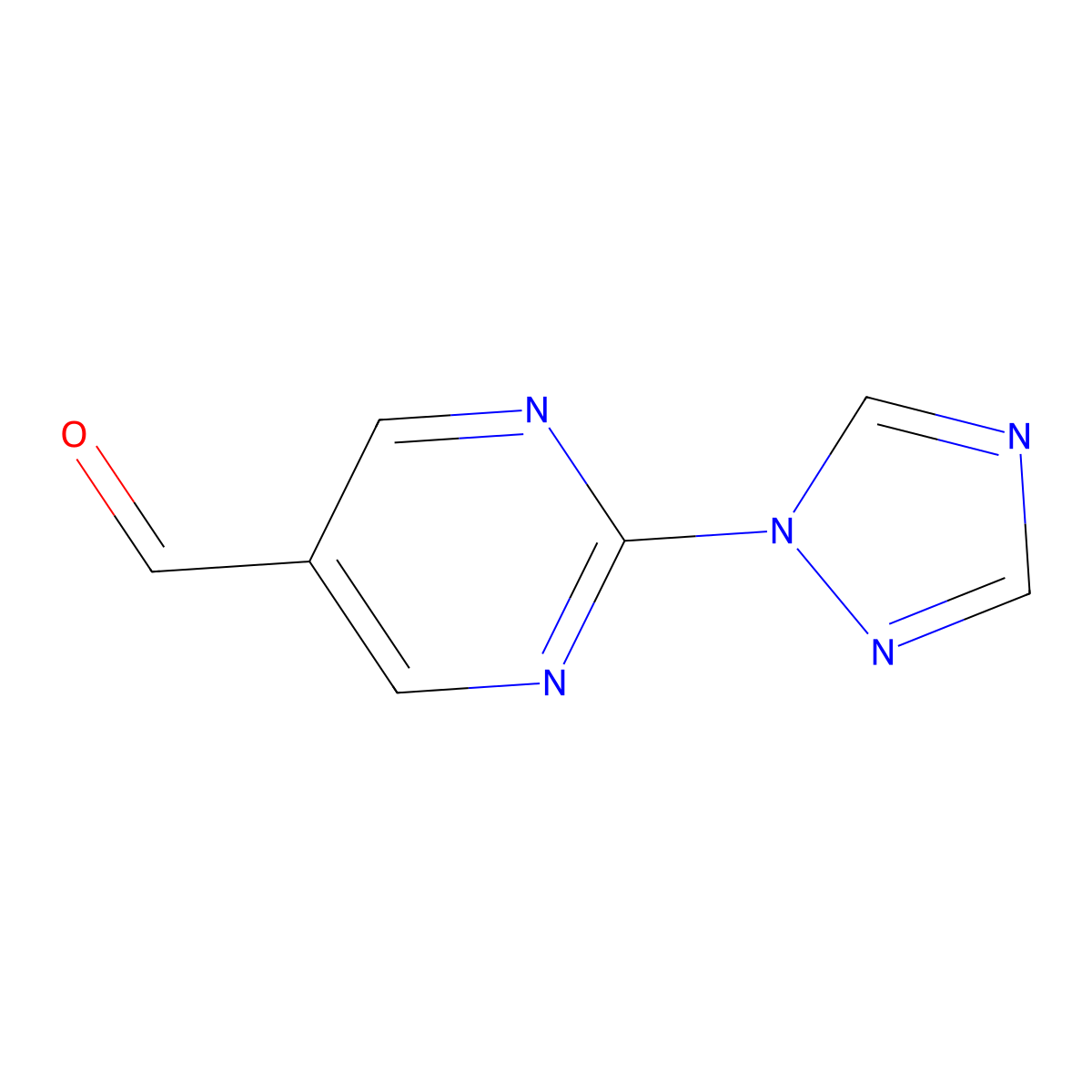 2-(1H-1,2,4-Triazol-1-YL)pyrimidine-5-carbaldehyde molecular structure, CAS 1158735-13-7